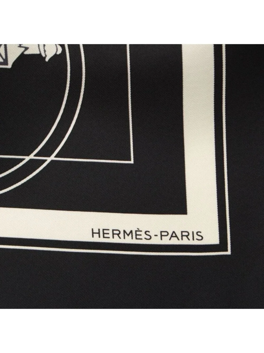 Hermes Carre Hybrid 90 Silk Wool Ex Libris Scarf Black White - Picture 7 of 10